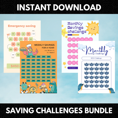 30 Month Saving Challenge Bundle | Saving Money Tracker - CreativeRino