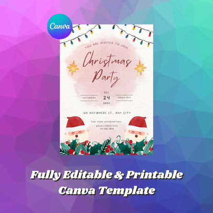 Christmas Party Invitation Template - CreativeRino
