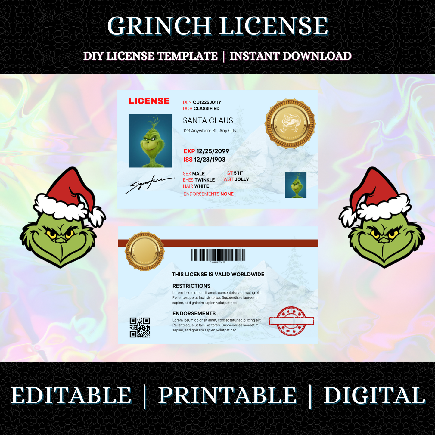 Who Ville Grinch License Template