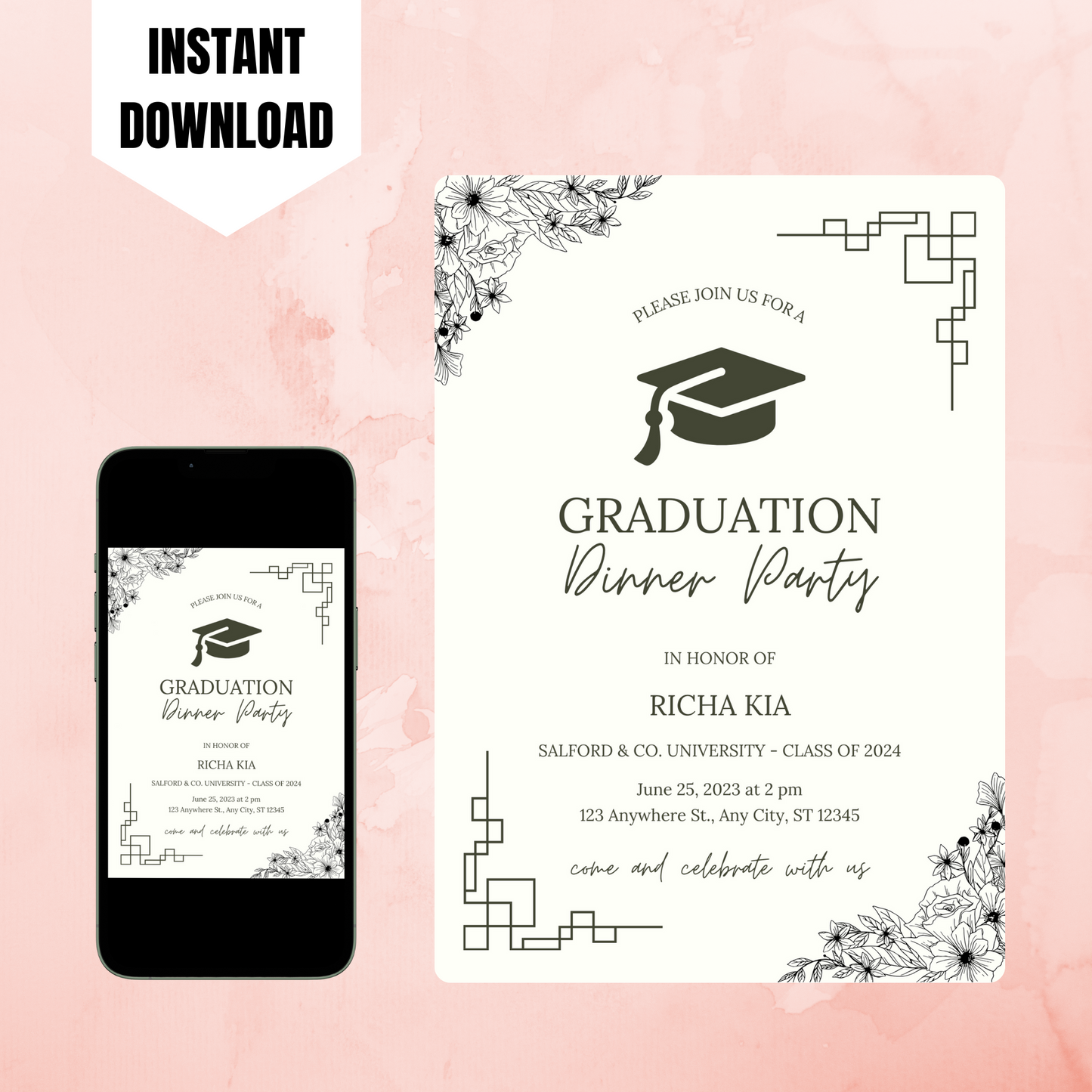 Graduation Dinner Invitation Template