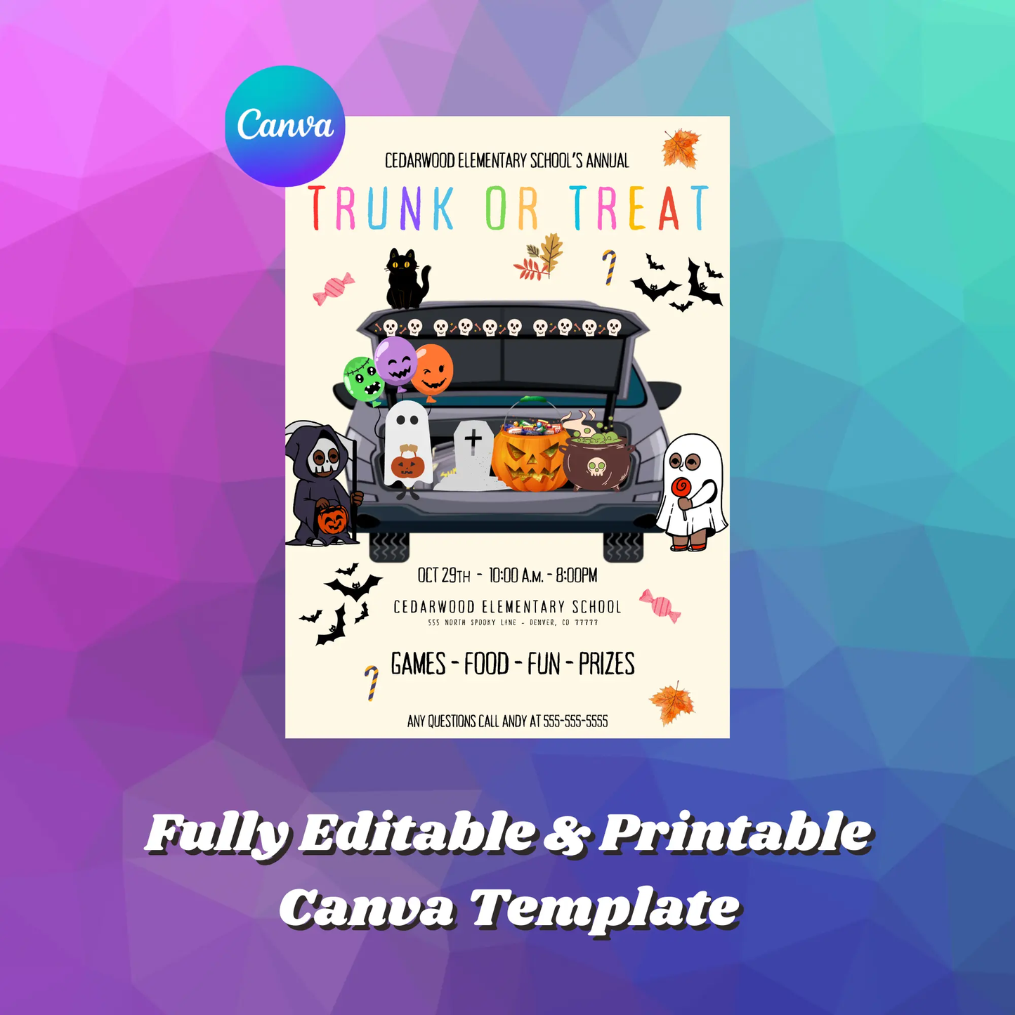 Halloween Trick or Treat Invitation Template | Halloween Trick or Treat Flyer - CreativeRino