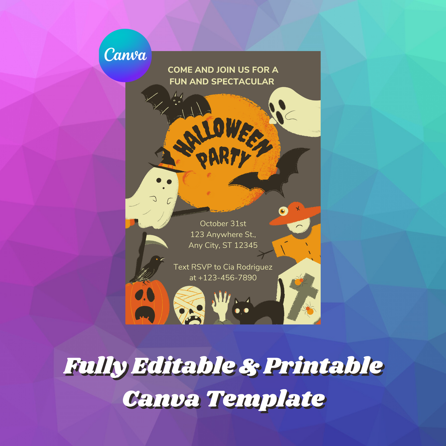 Spooktacular Halloween Party Invitation Template