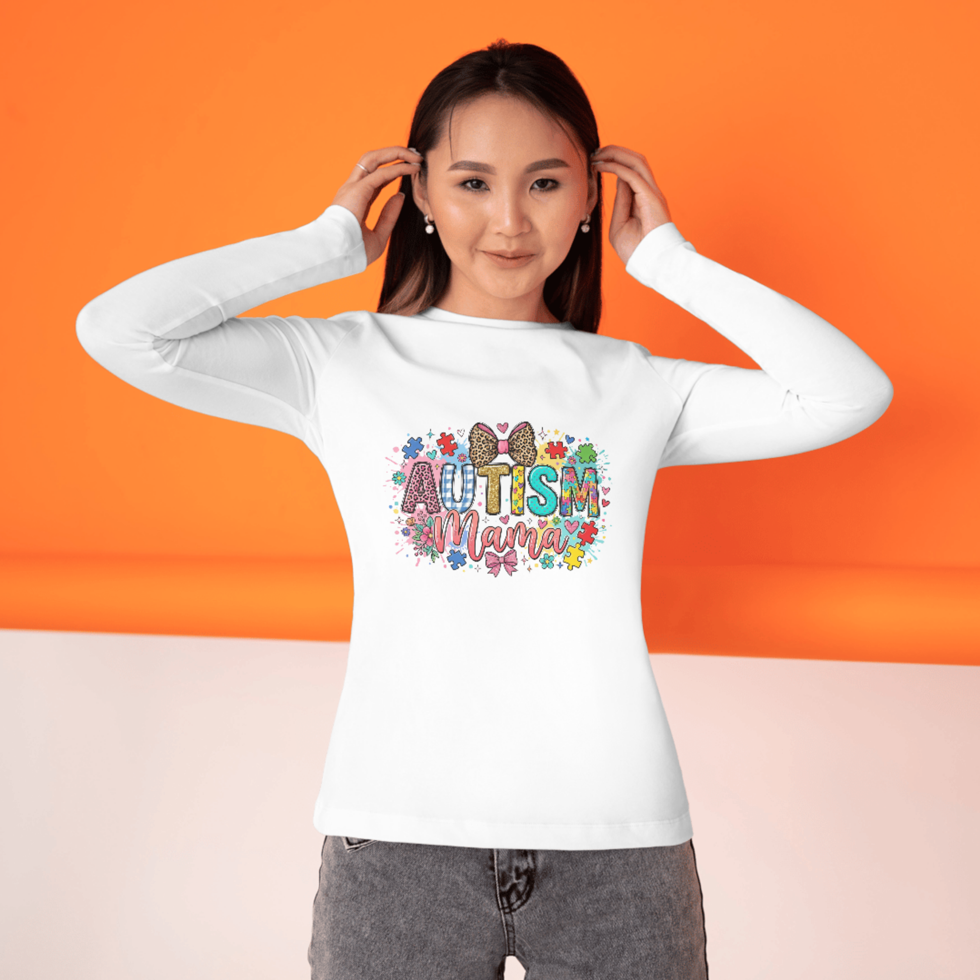 Autism Mama PNG | Autism Awareness PNG Sublimation Design | Coquette Faux Yarn Designs CreativeRino