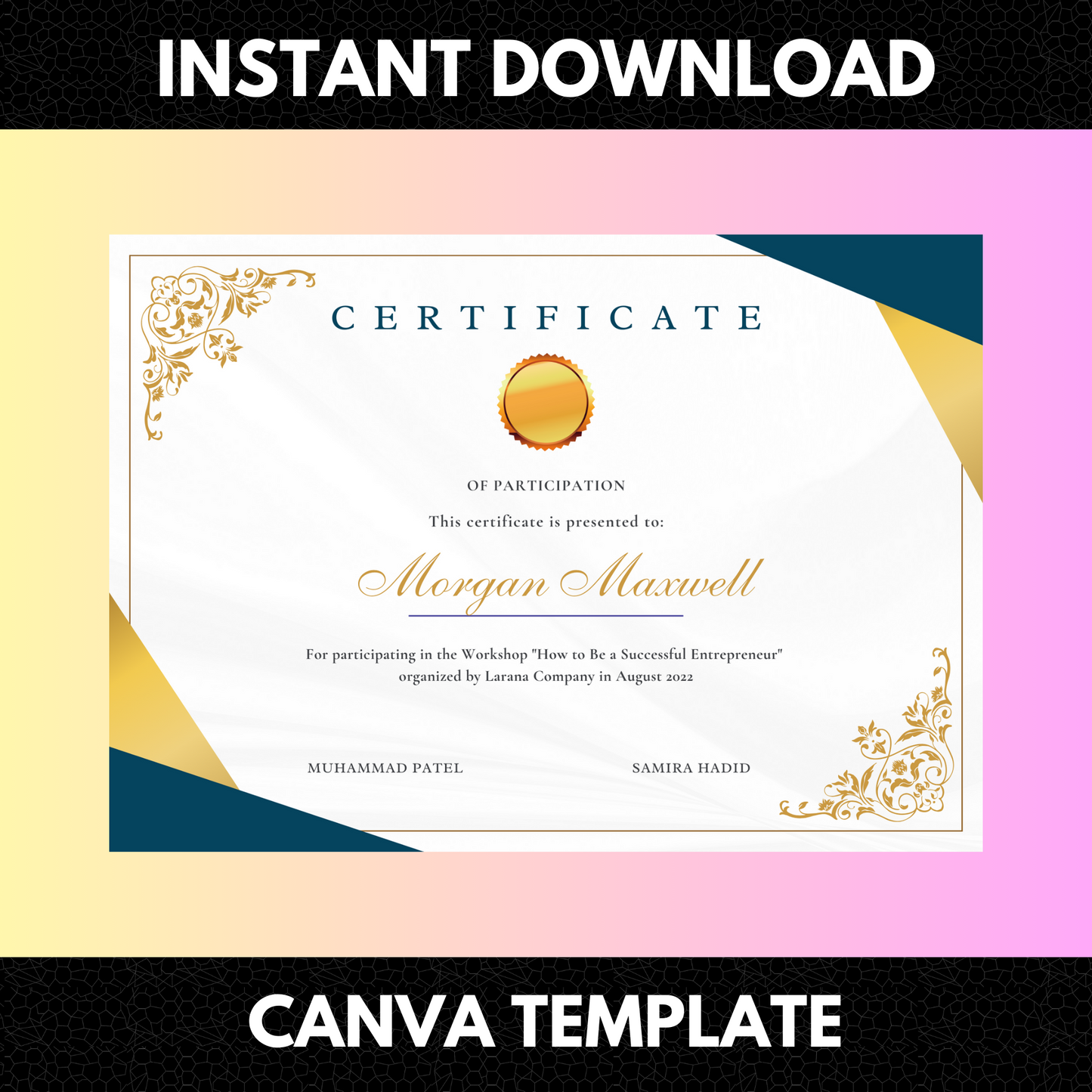 Certificate of Participation Template | Participation Certificate