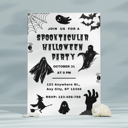 Ghost Spooktacular Halloween Party Invitation Template - CreativeRino