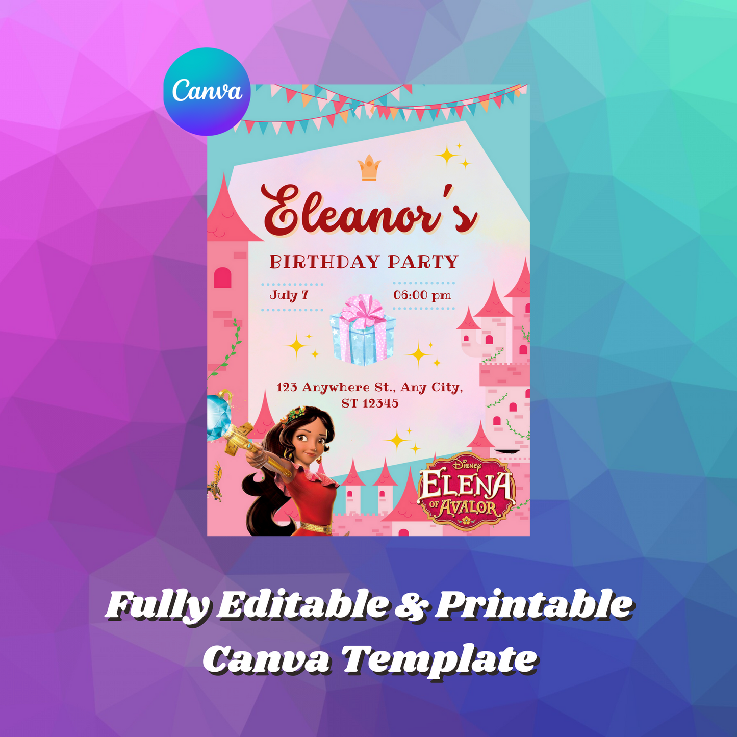 Elena of Avalor Birthday Invitation Template