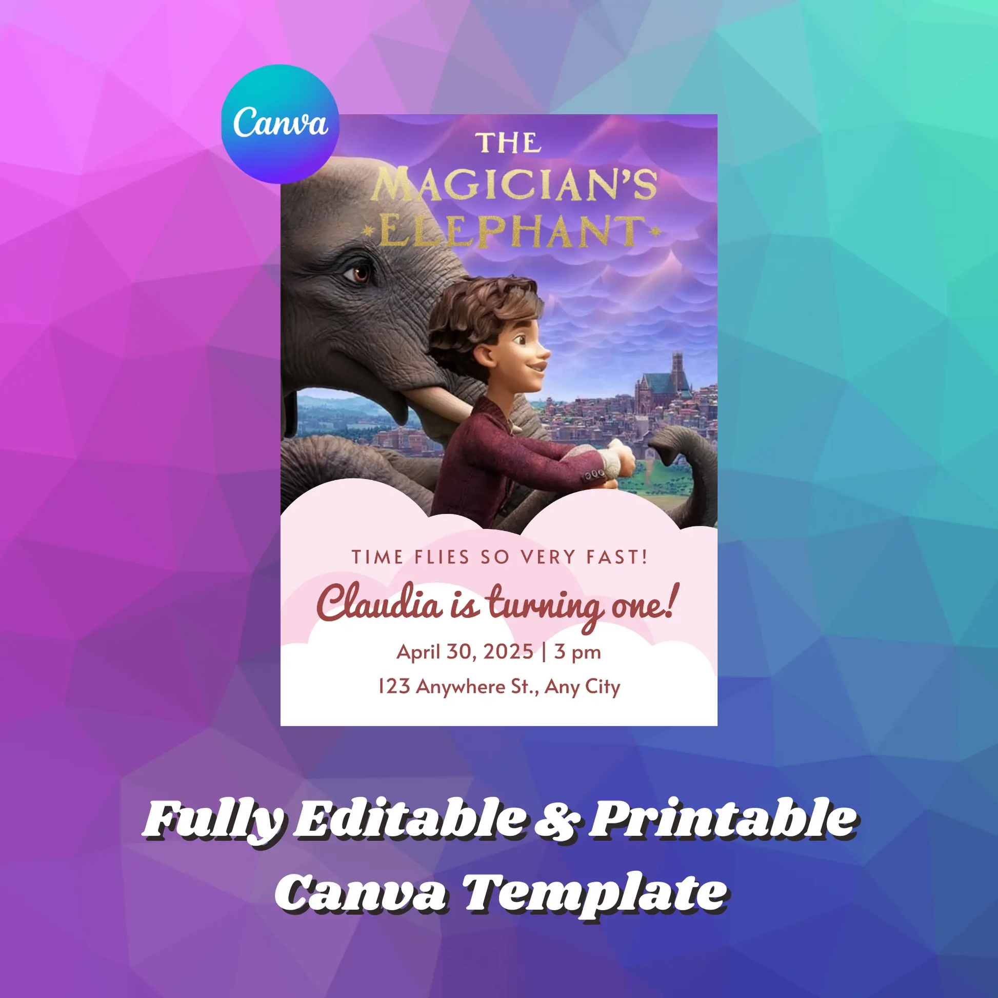 Magicians Elephant Birthday Invitation Template - CreativeRino