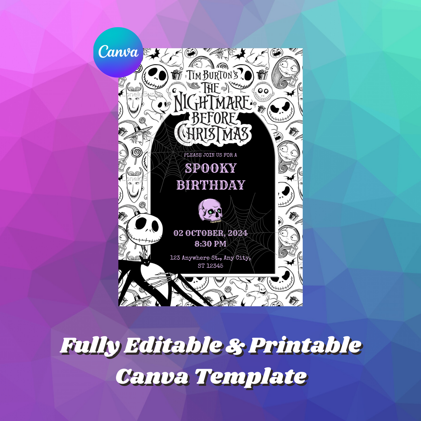 The Nightmare before Christmas Birthday Invitation Template