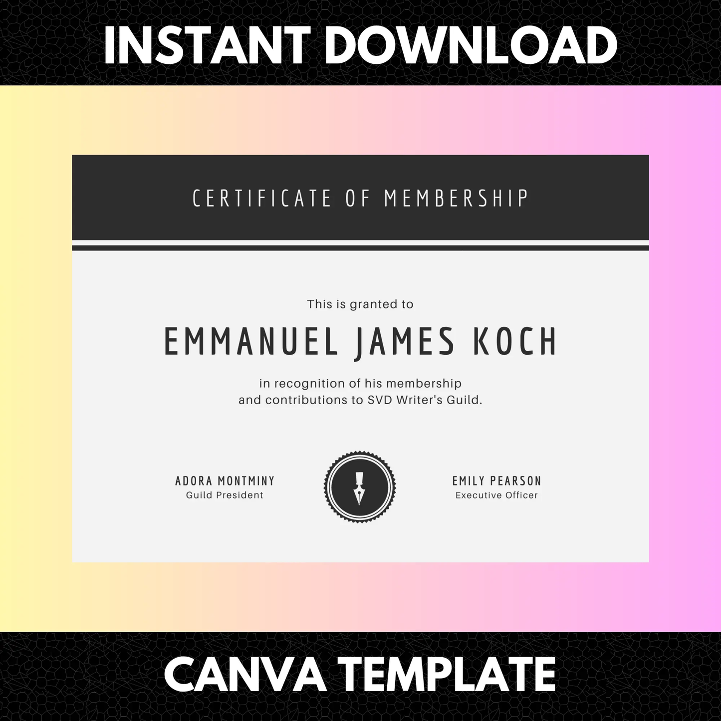 Certificate of Membership Template | Membership Certificate - CreativeRino