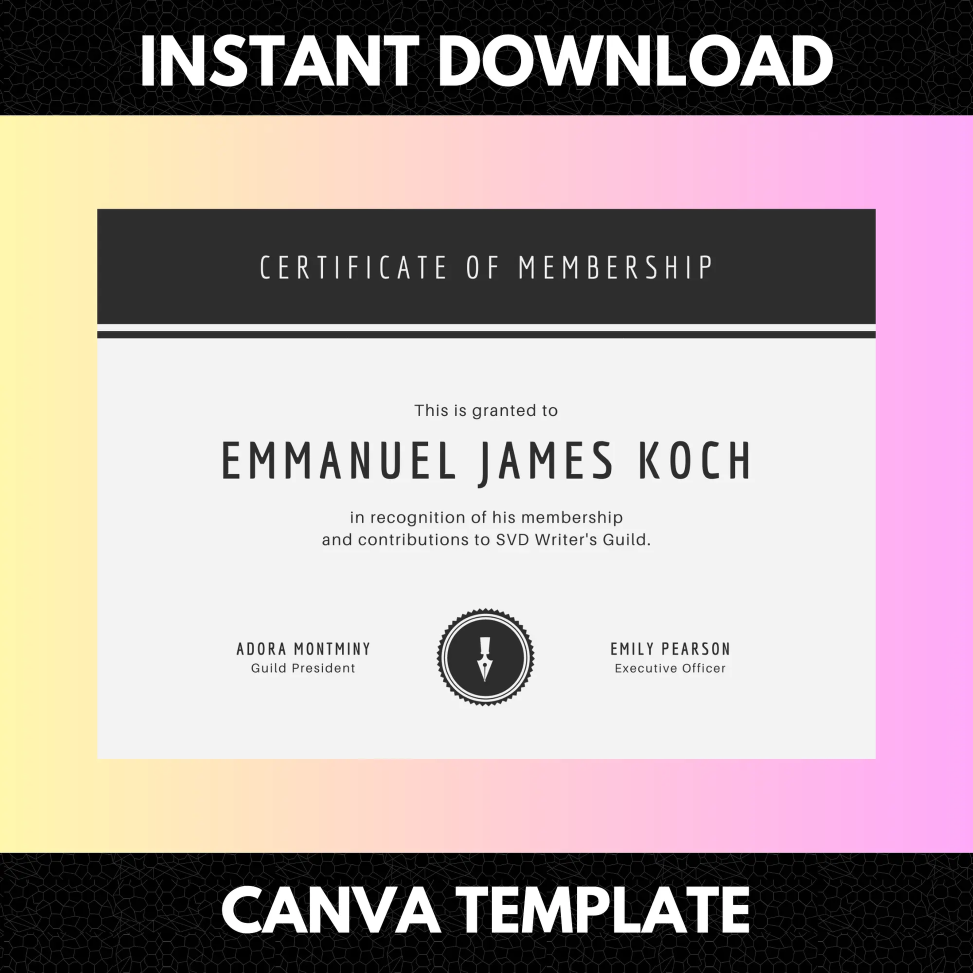 Certificate of Membership Template | Membership Certificate - CreativeRino