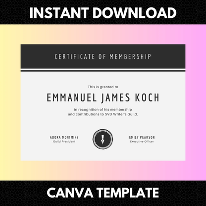 Certificate of Membership Template | Membership Certificate - CreativeRino