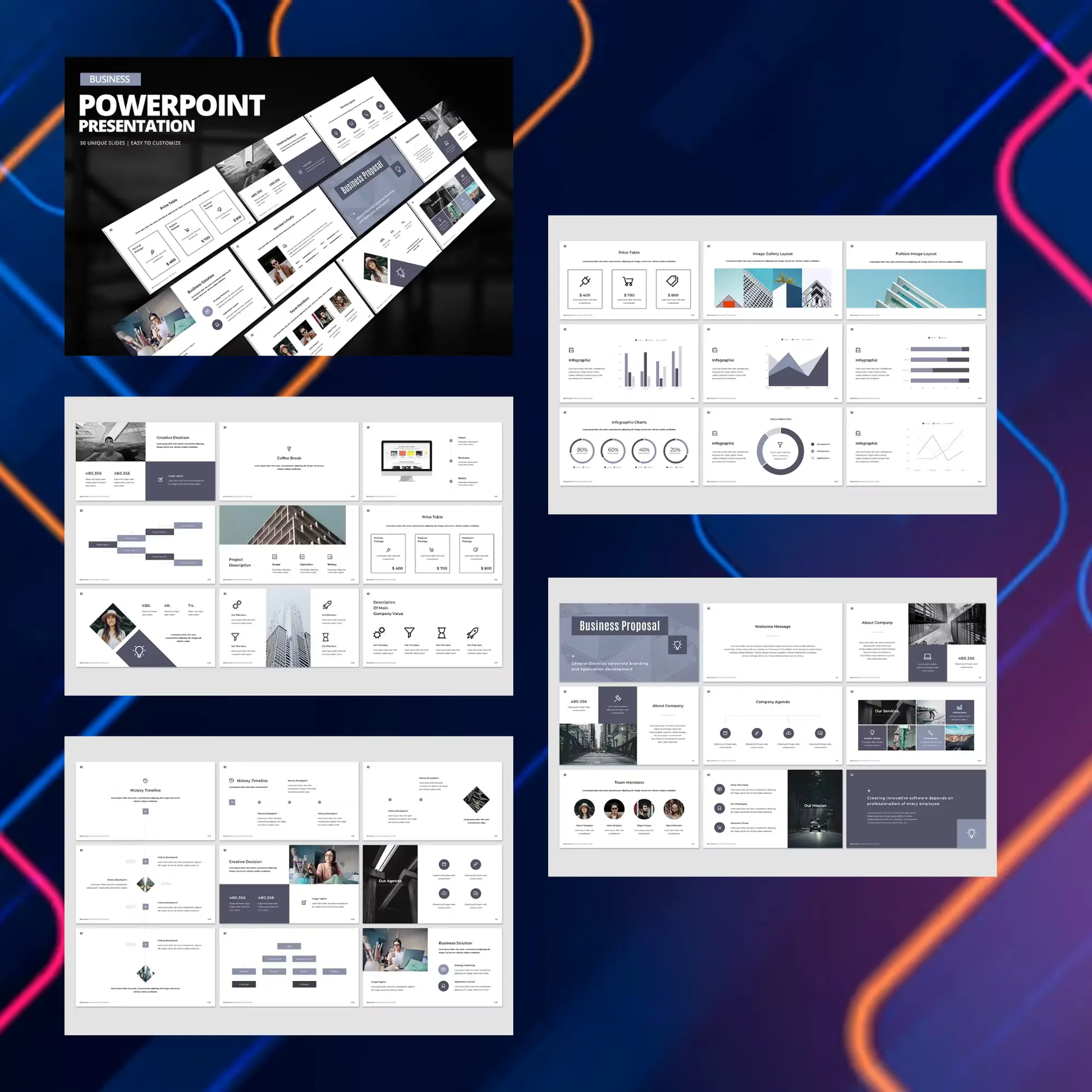 12 Business Powerpoint Presentation Template Bundle CreativeRino