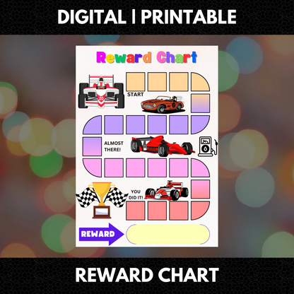 Racing Car Reward Chart Template | Cars Behavior Chart - CreativeRino