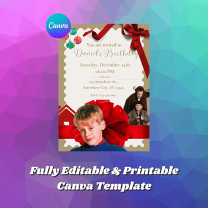 Home Alone Birthday Invitation Template - CreativeRino