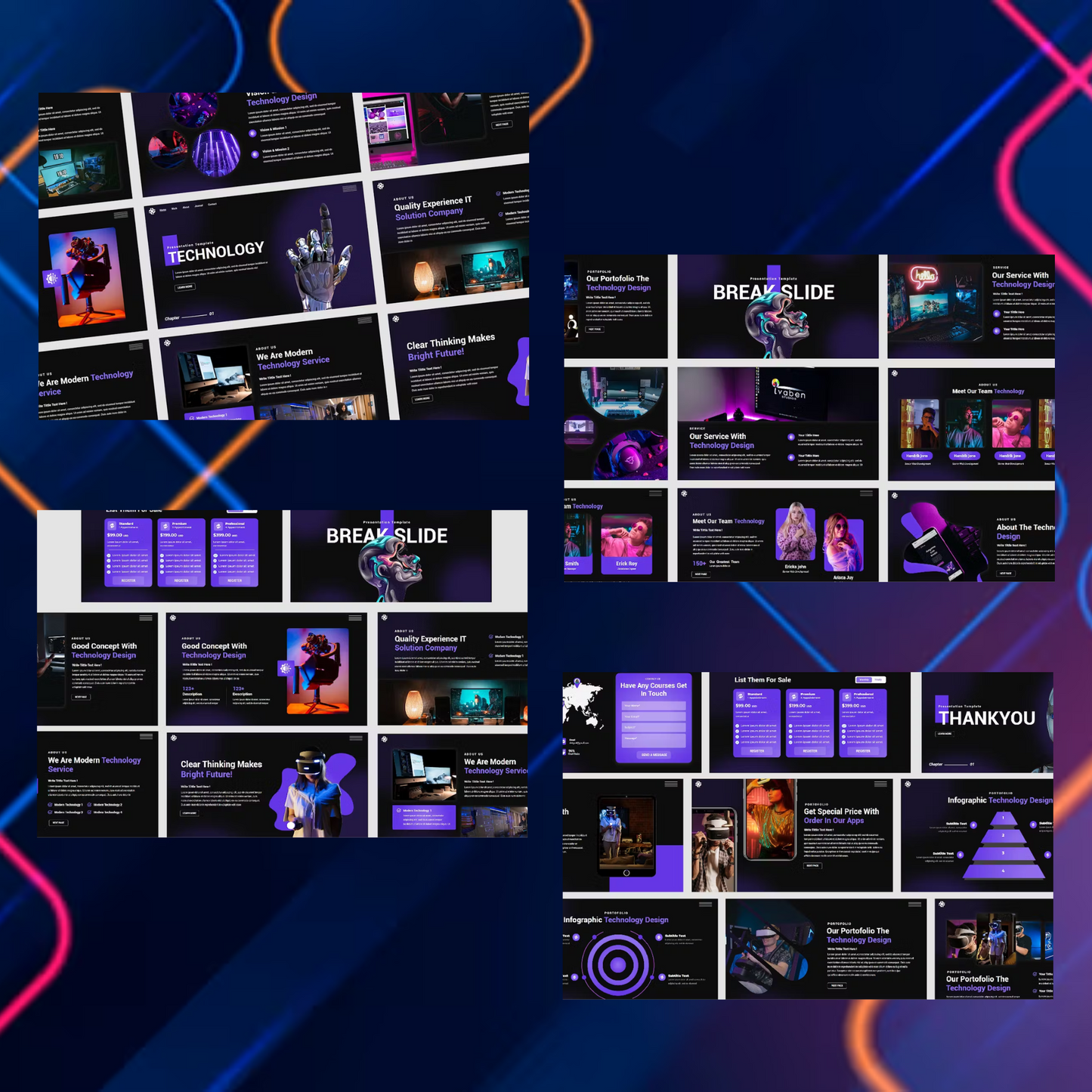 4 Modern Artificial Intelligence Powerpoint Presentation Template Bundle | Technology & IT Business Presentation Templates