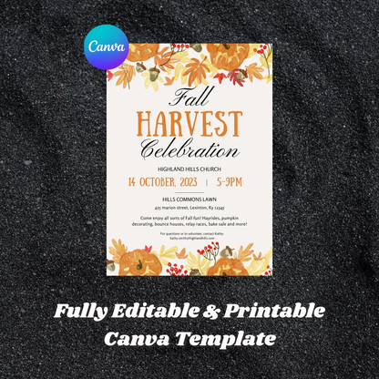 Fall Harvest Celebration Invitation Template - CreativeRino