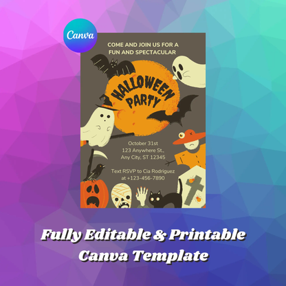 Spooktacular Halloween Party Invitation Template - CreativeRino