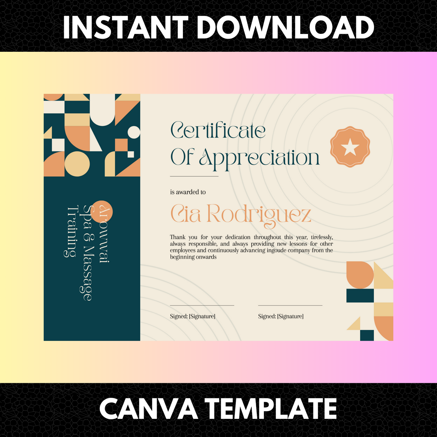 Certificate of Appreciation Template | Appreciation Certificate