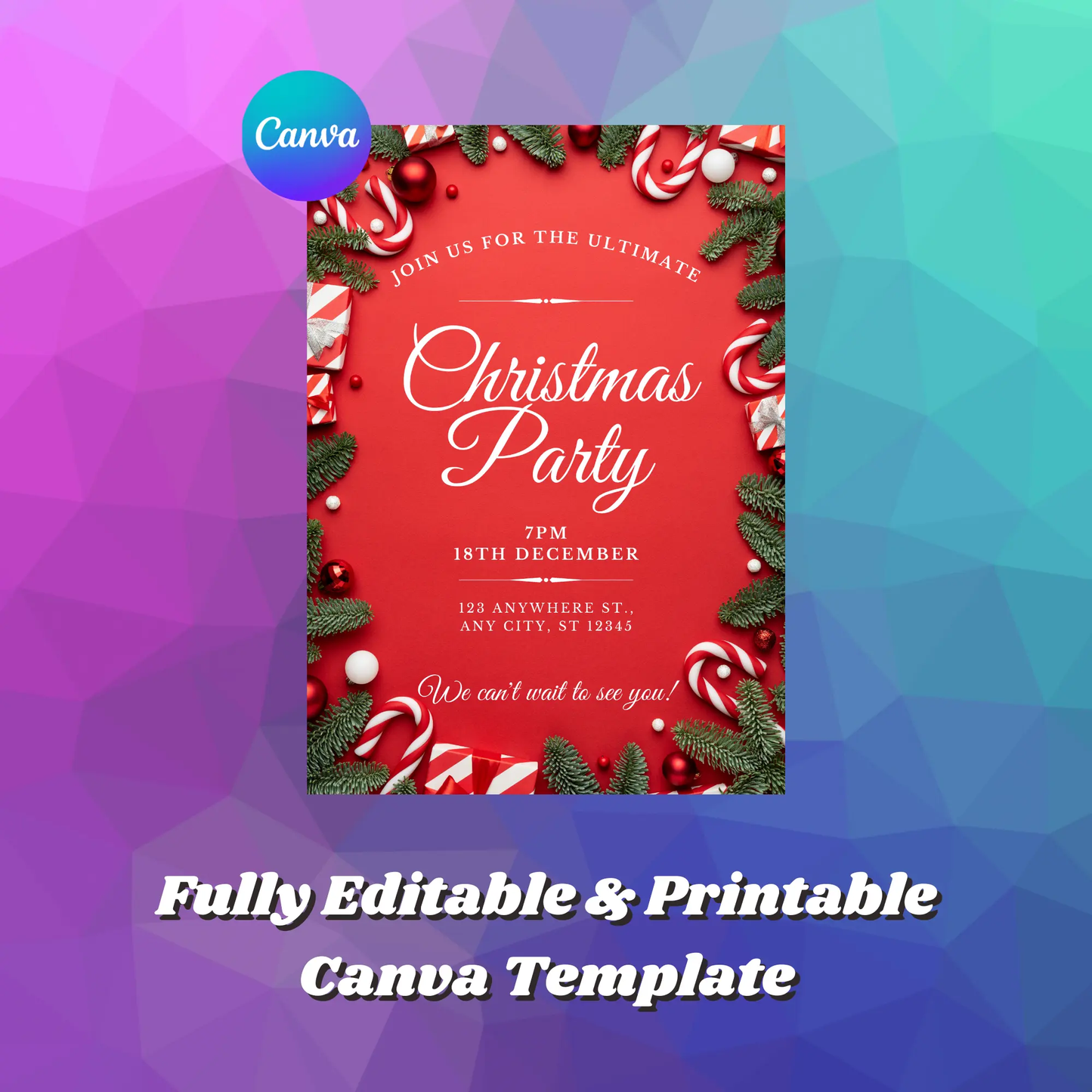 Christmas Party Invitation Template - CreativeRino