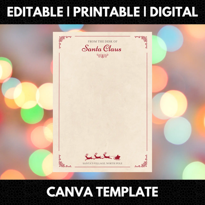 Santa Claus Letterhead Christmas Template - CreativeRino