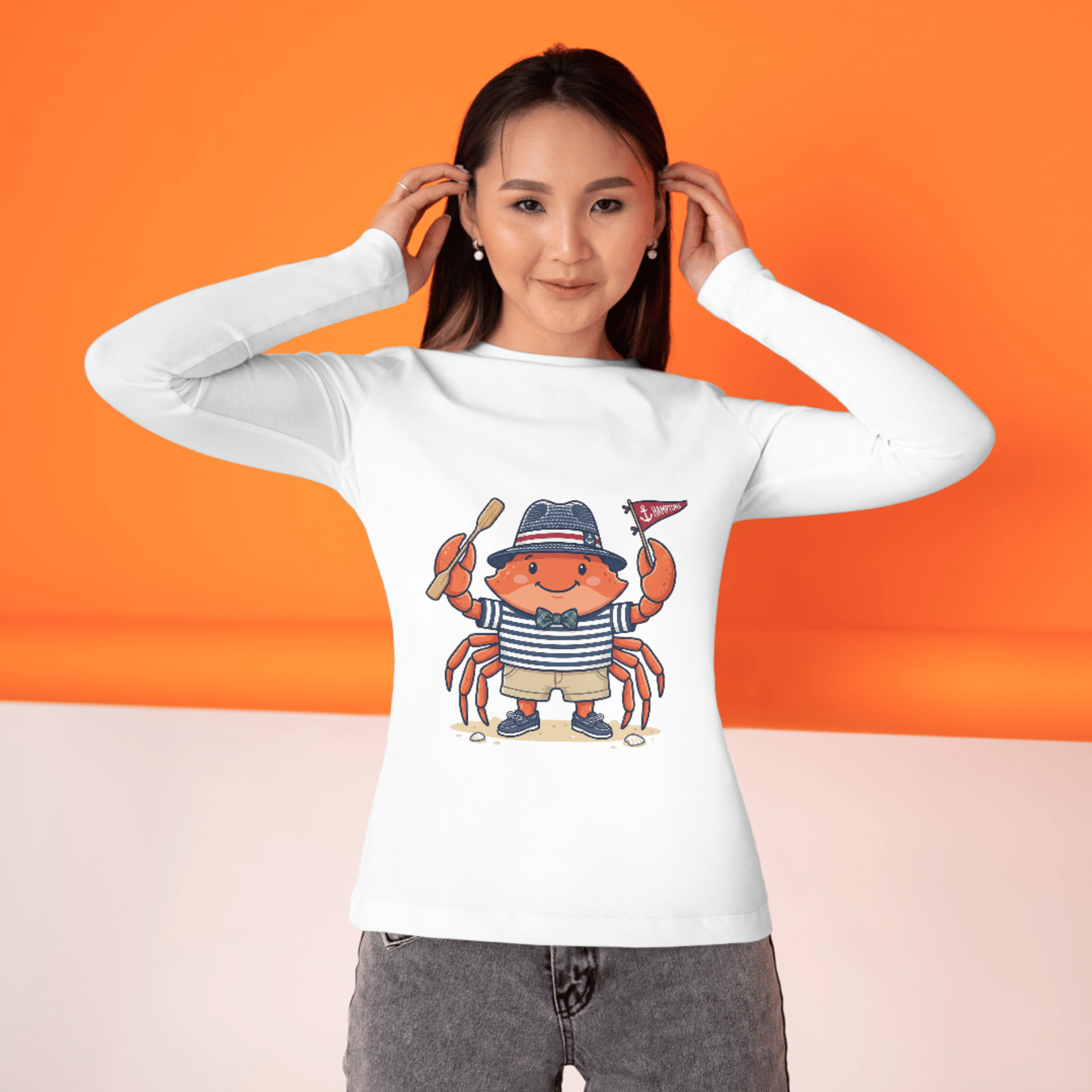 Preppy Patchwork Coquette Crab PNG – Cute Coastal Bow Crab Digital Download CreativeRino
