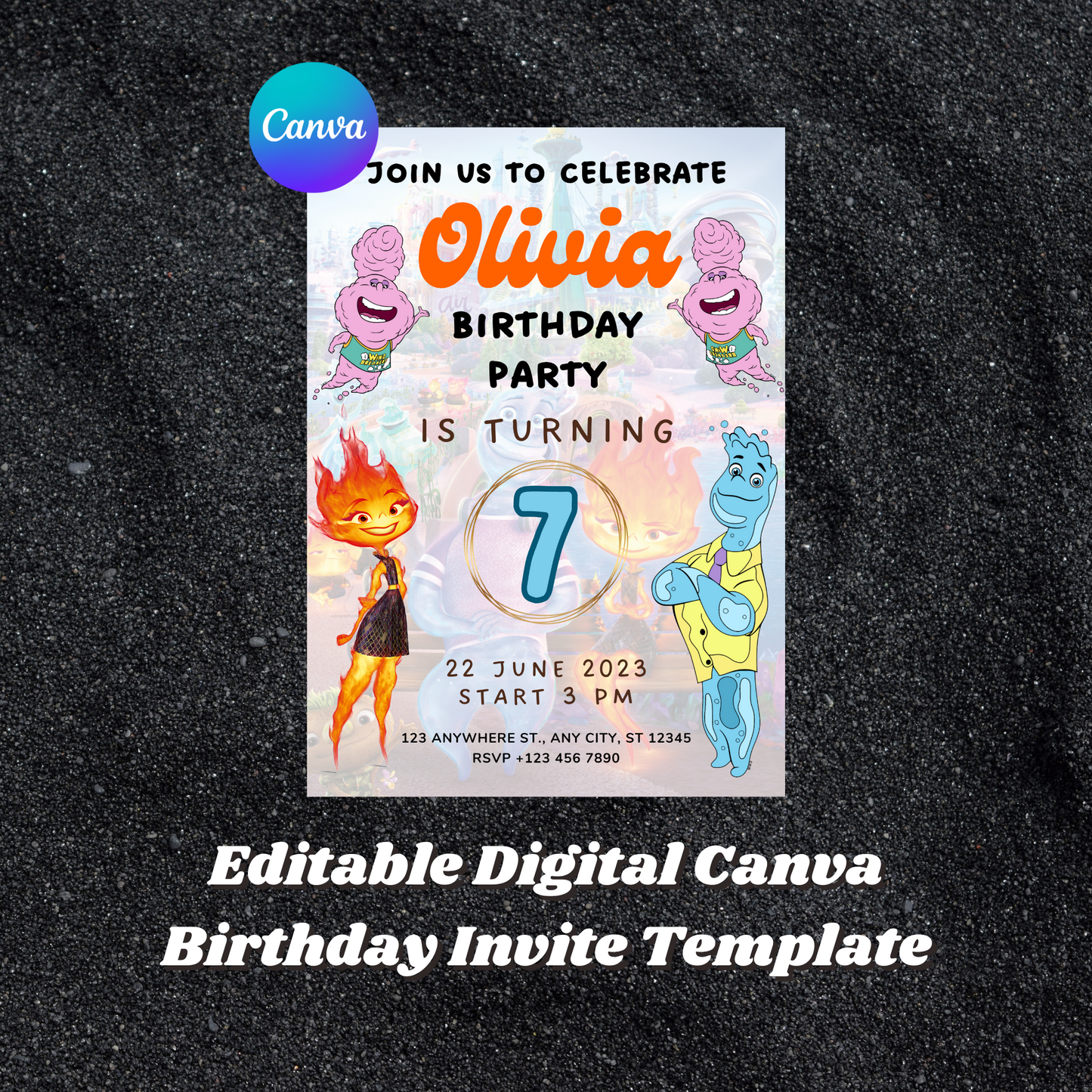 Elemental Birthday Party Invitation Template