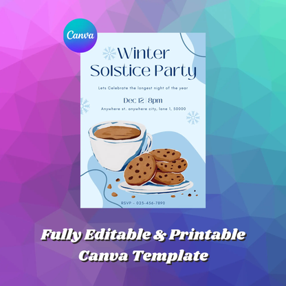 Winter Solstice Party Invitation Template - CreativeRino