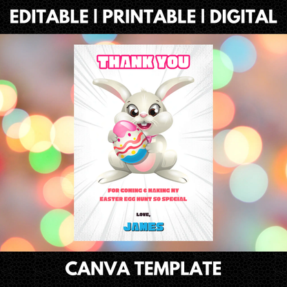 Easter Egg Hunt Thank You Card Template - CreativeRino