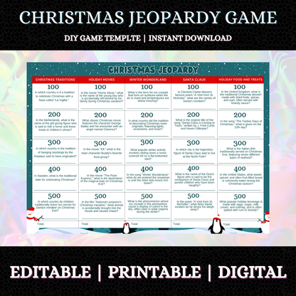Christmas Jeopardy Game Template - CreativeRino
