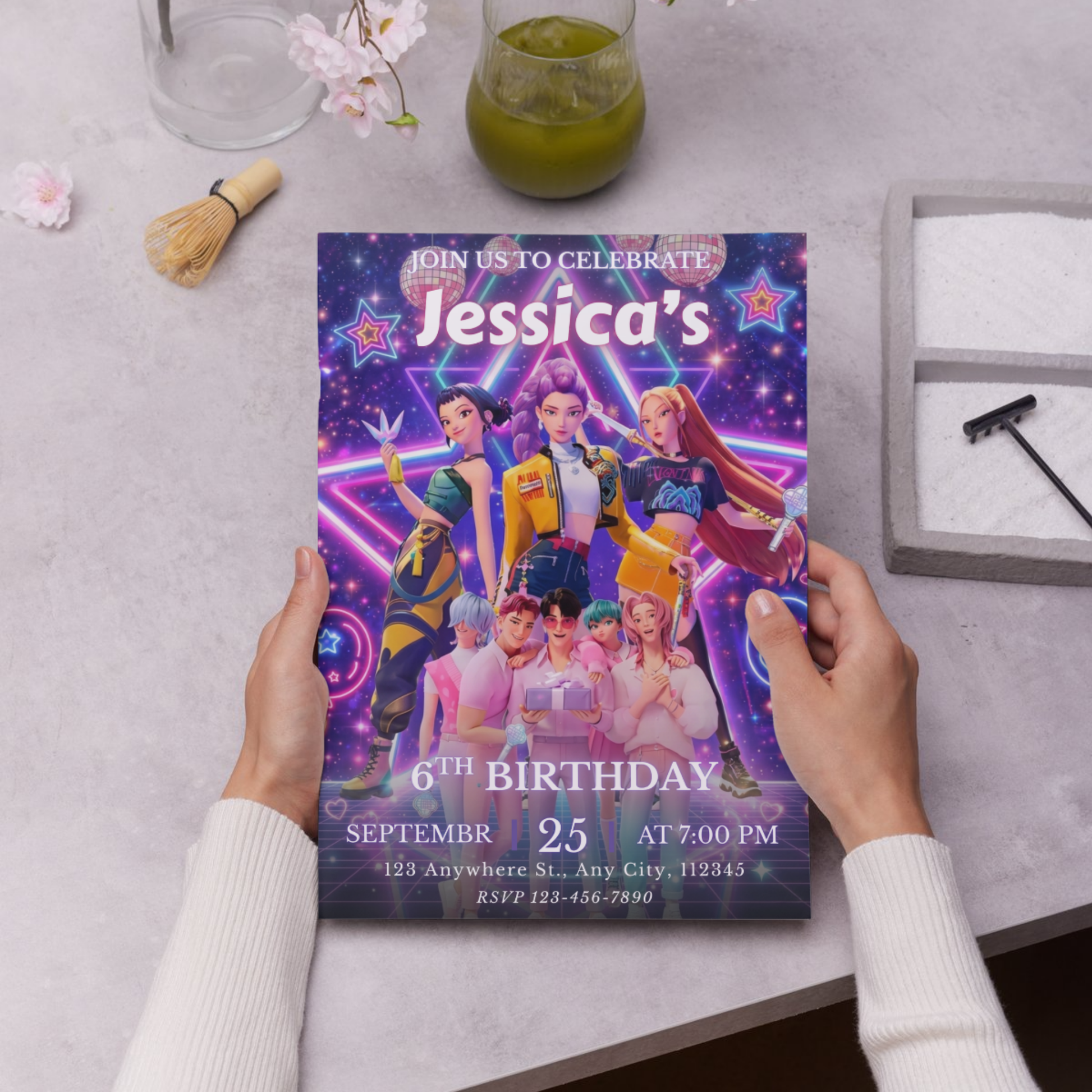 Printable Kpop Demon Hunters Birthday Invitation Editable Party Invite Instant Download CreativeRino