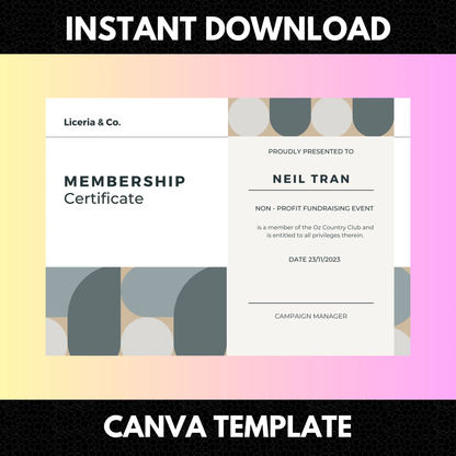 Certificate of Membership Template | Membership Certificate - CreativeRino