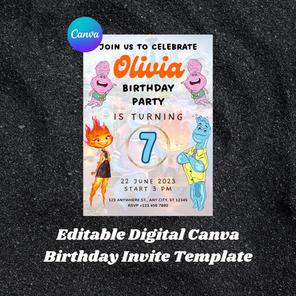 Elemental Birthday Party Invitation Template - CreativeRino
