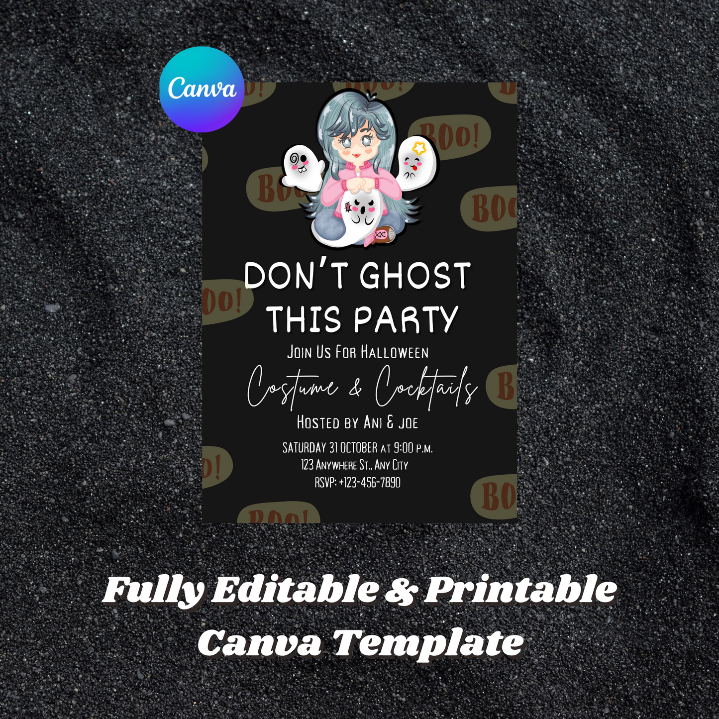 Don't Ghost This Party Halloween Invitation Template