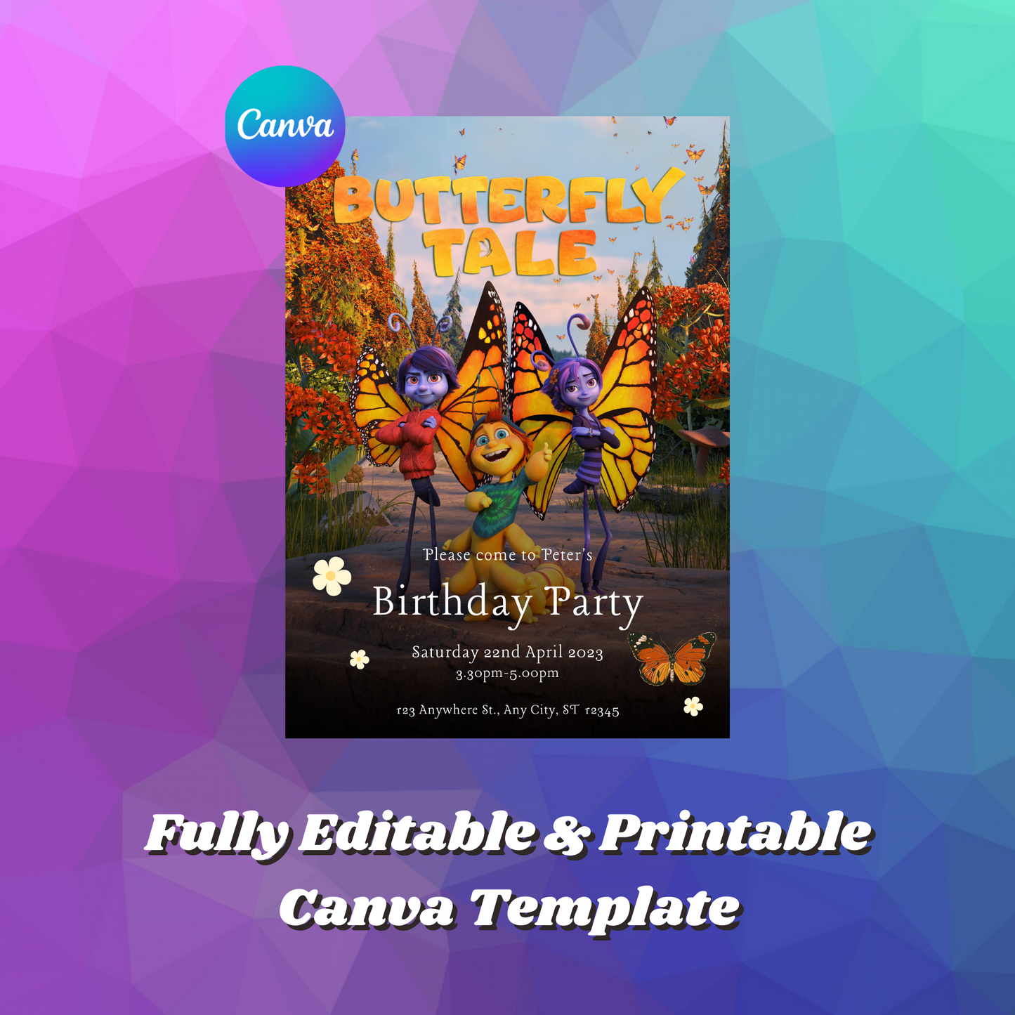 Butterfly Tale Birthday Invitation Template