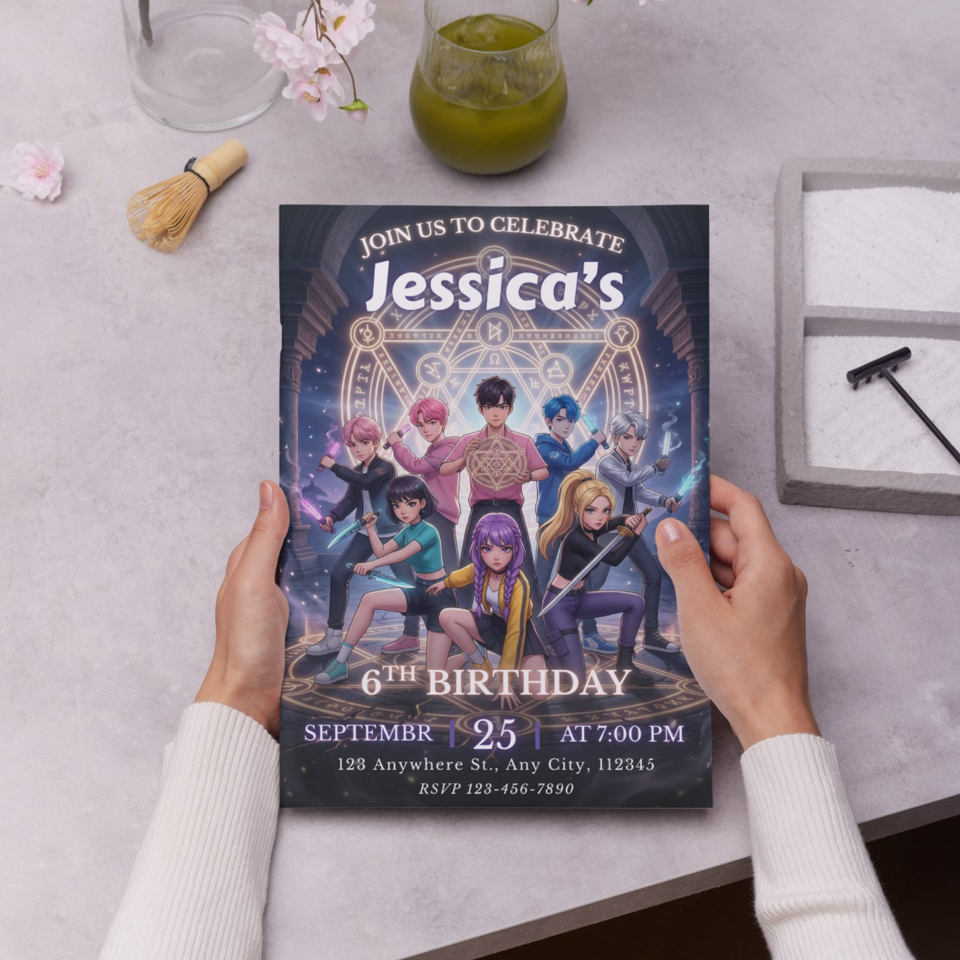 Kpop Demon Hunters Party Invite – Unique Editable Birthday Design CreativeRino