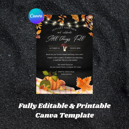 Fall Celebration Party Invitation Template - CreativeRino