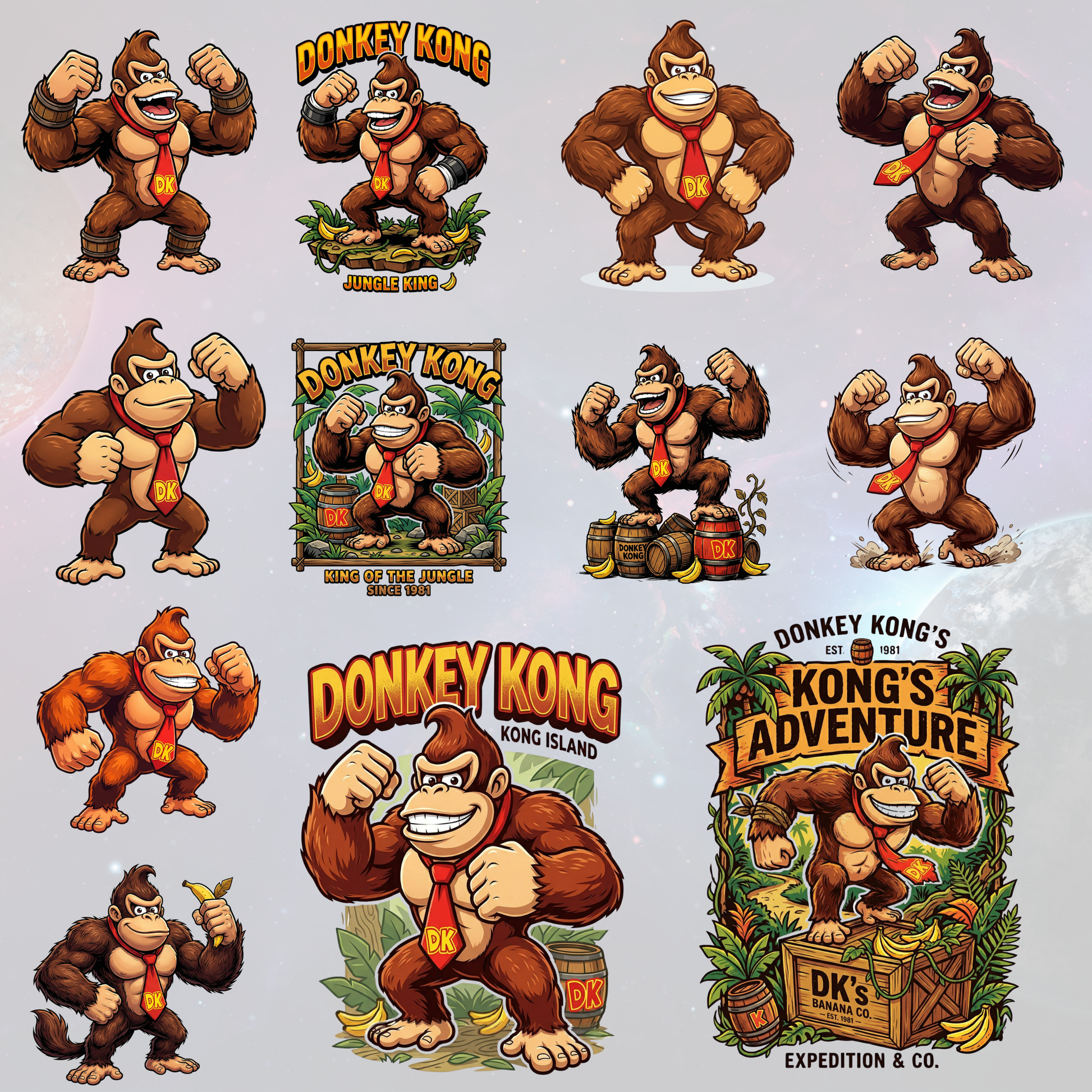 Donkey Kong PNG | High-Resolution Transparent Gaming Character Clipart | Retro Arcade Design Download CreativeRino