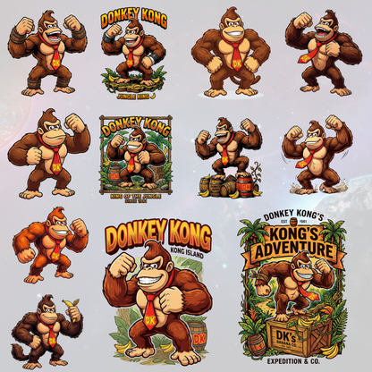 Donkey Kong PNG | High-Resolution Transparent Gaming Character Clipart | Retro Arcade Design Download CreativeRino