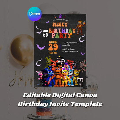 Five Nights at Freddys Birthday Invitation Template - CreativeRino