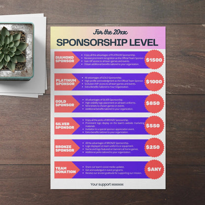 Sponsorship Level Flyer Template | Club Sponsorship Level Flyer CreativeRino