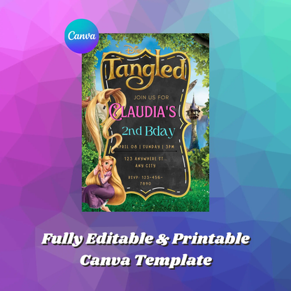 Tangled Birthday Invitation Template - CreativeRino