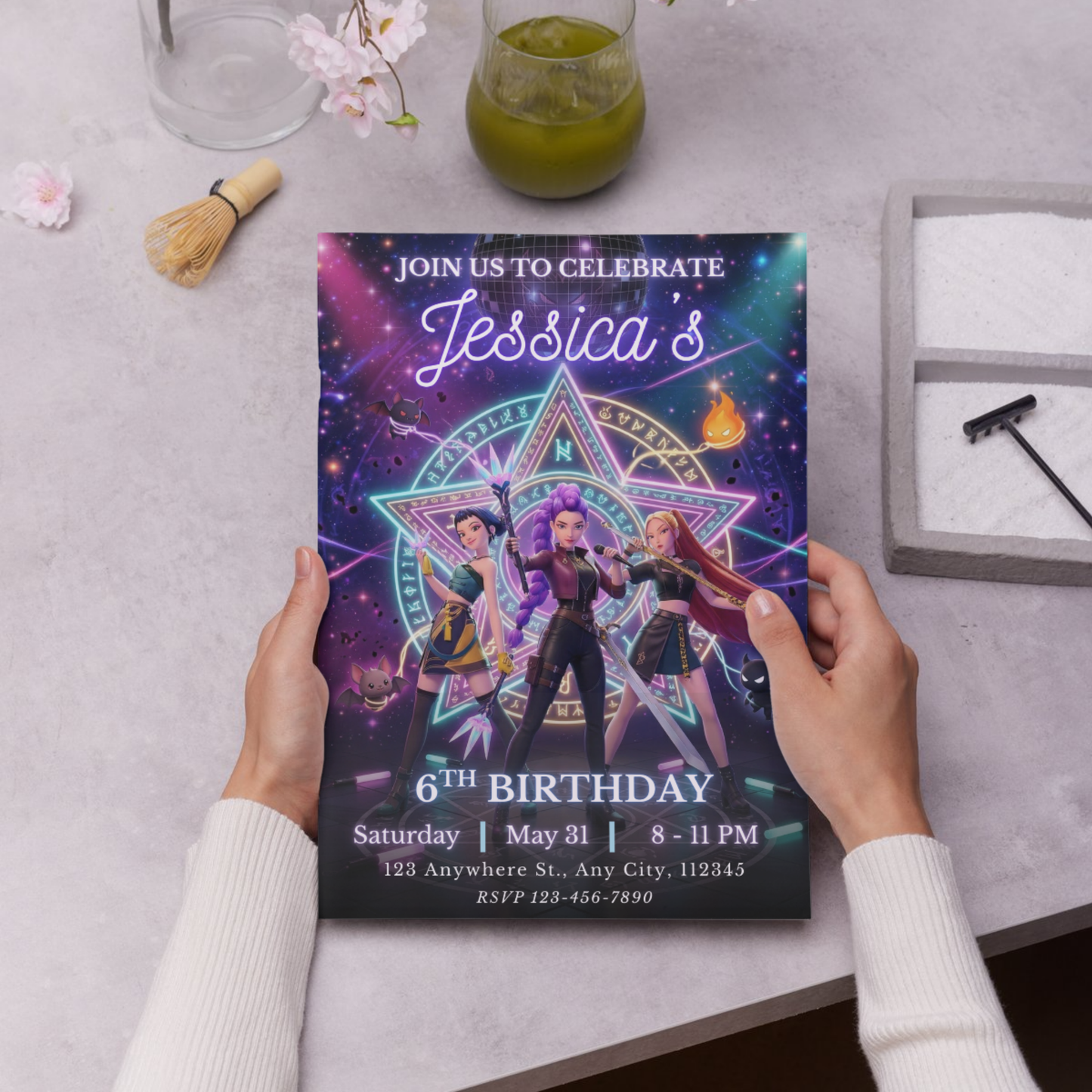 Kpop Demon Hunters Digital Invitation – Birthday Party Invite CreativeRino
