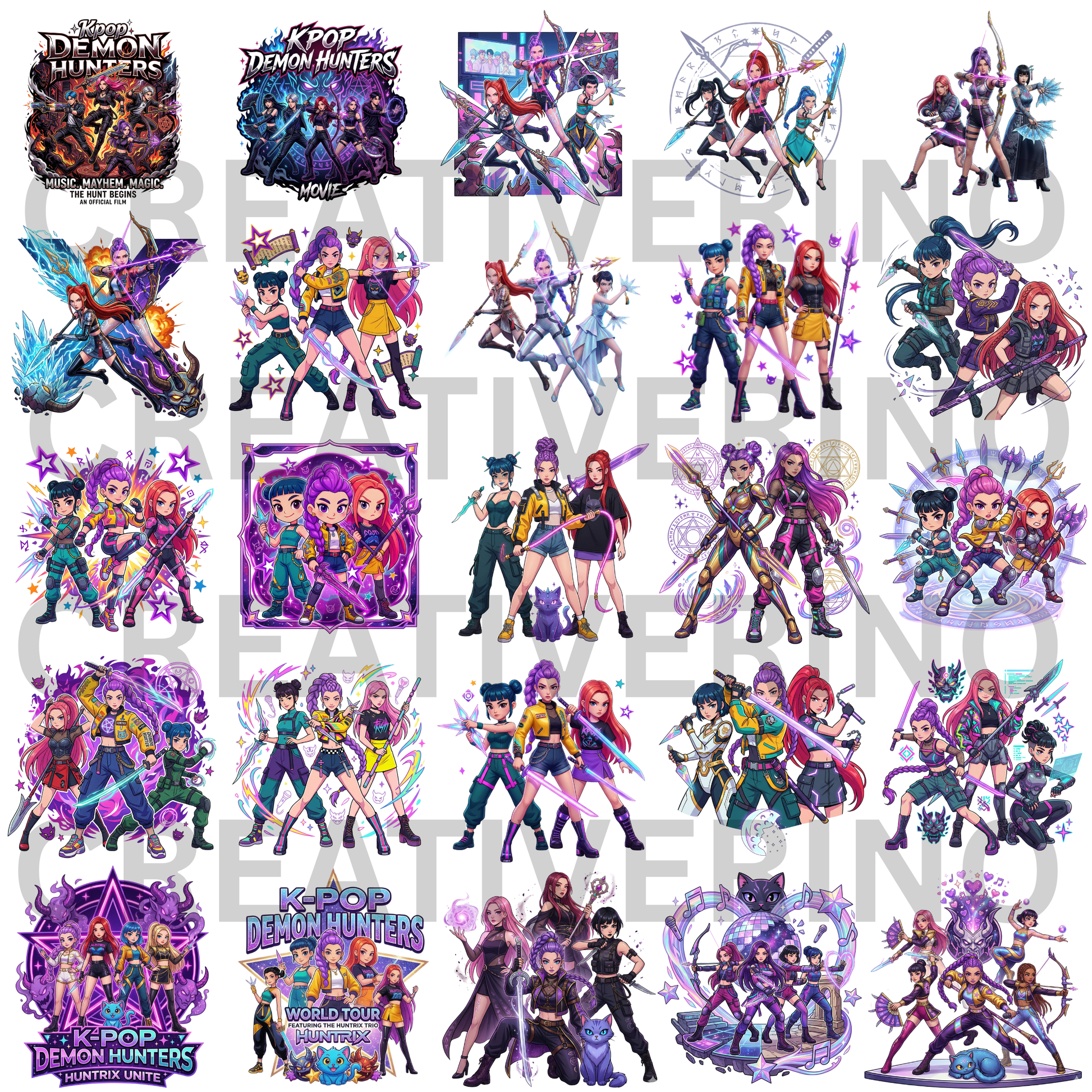 101 Kpop Demon Hunter PNG Bundle CreativeRino