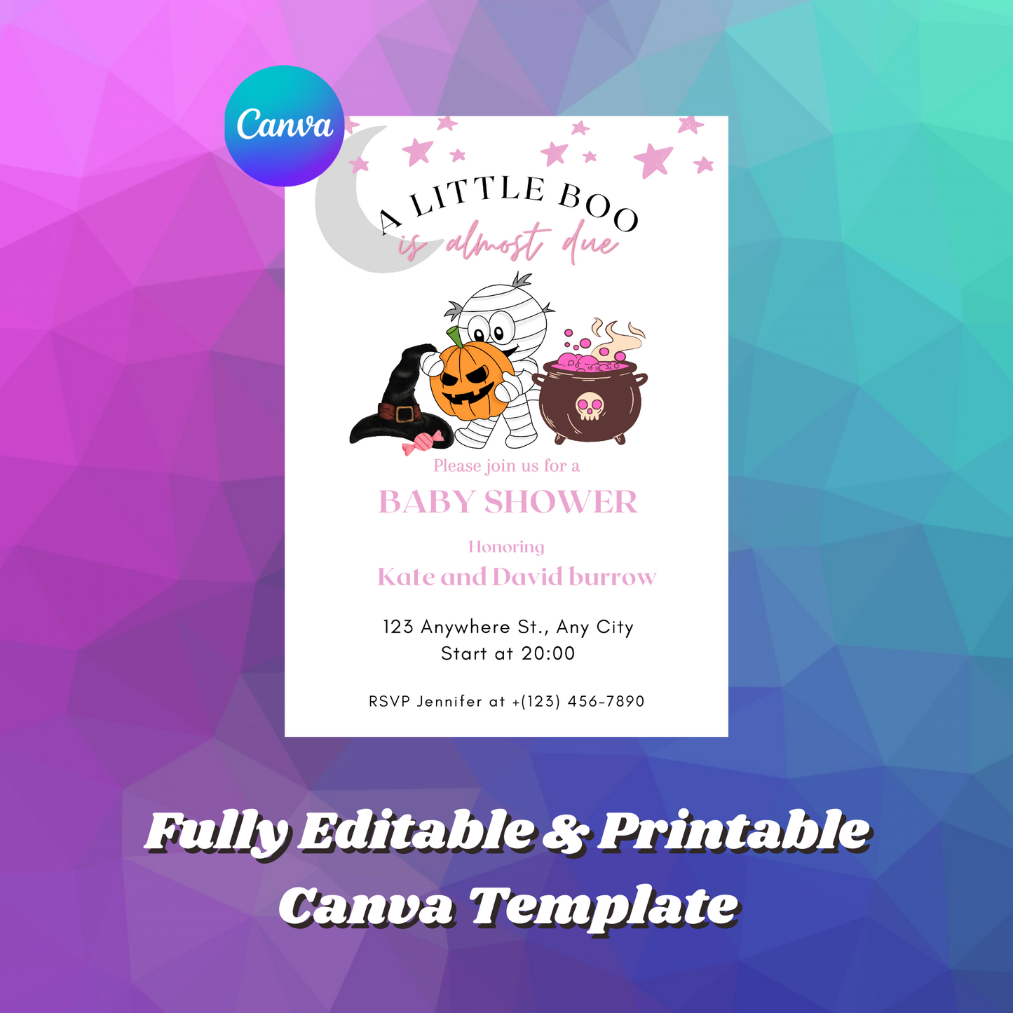 A Little Boo Baby Shower Invitation Template | Halloween Baby Shower Invite