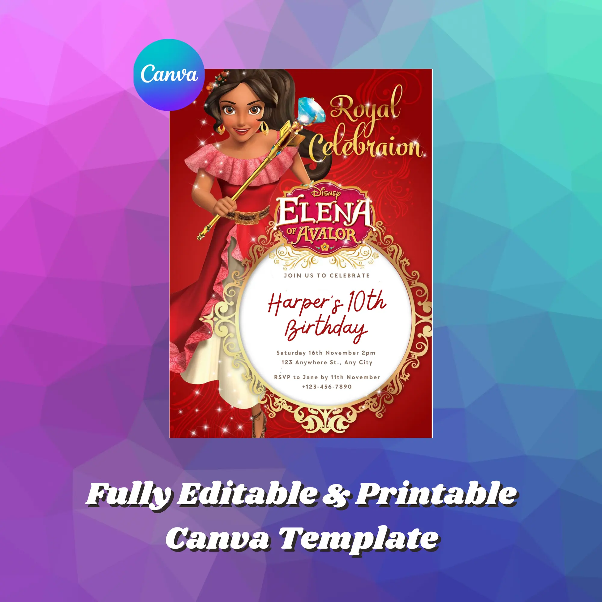 Elena of Avalor Birthday Invitation Template - CreativeRino