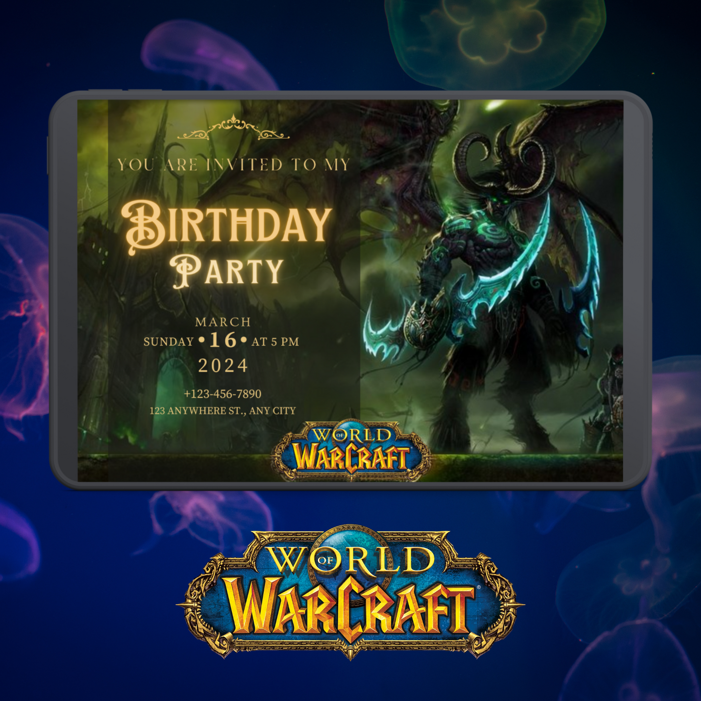 World of Warcraft Birthday Invitation Template