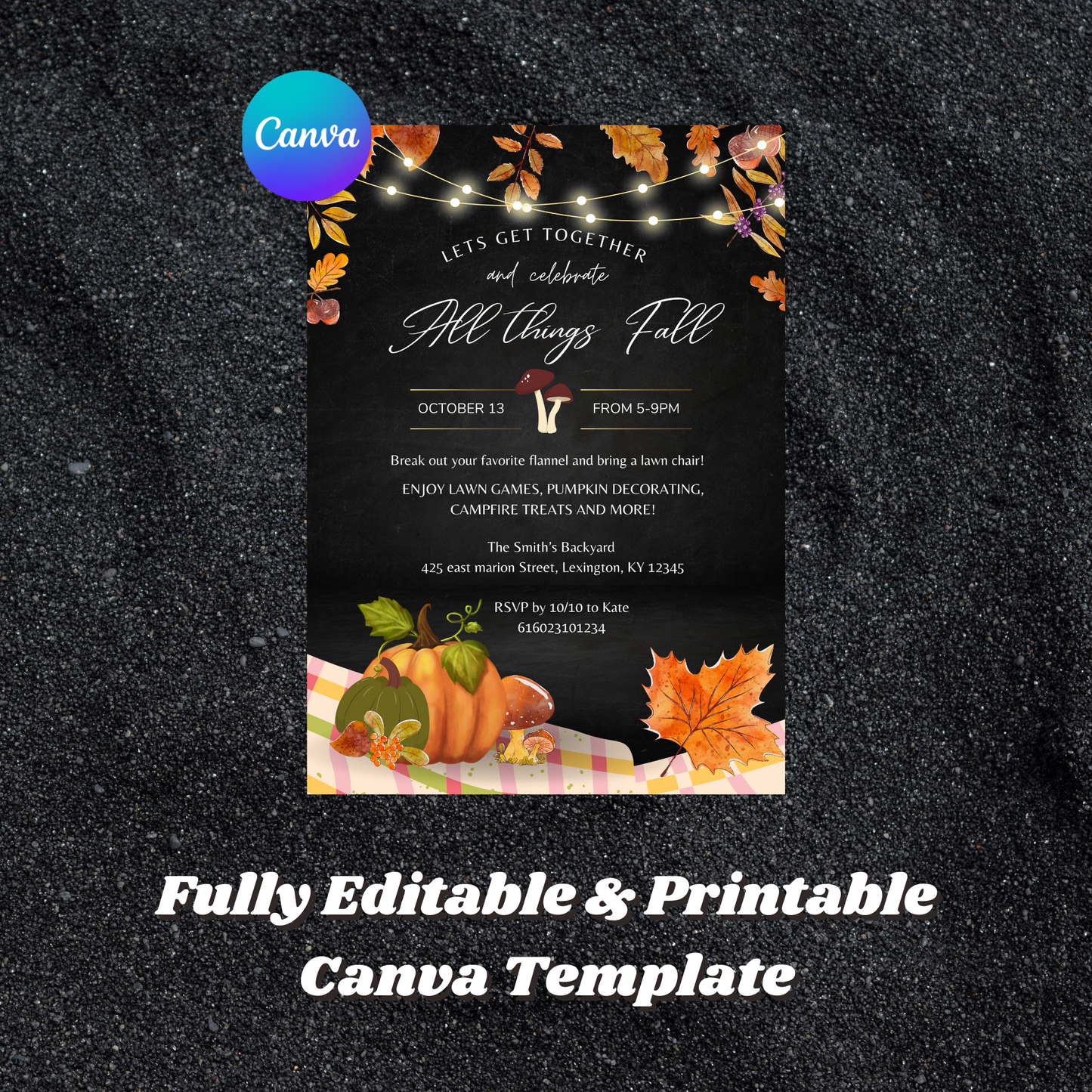 Fall Celebration Party Invitation Template