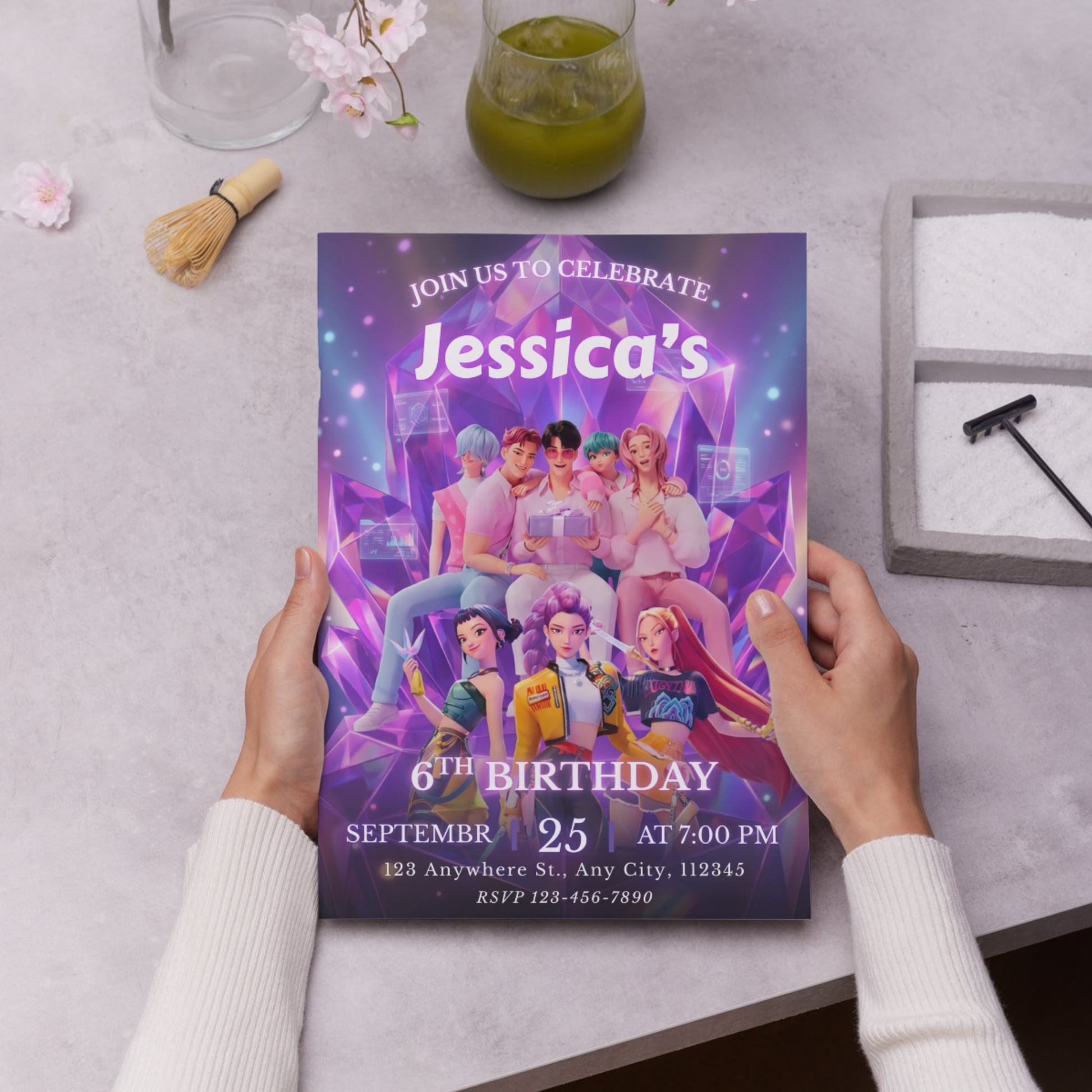 Demon Hunters Kpop Party Invite – Birthday Digital Download Card CreativeRino
