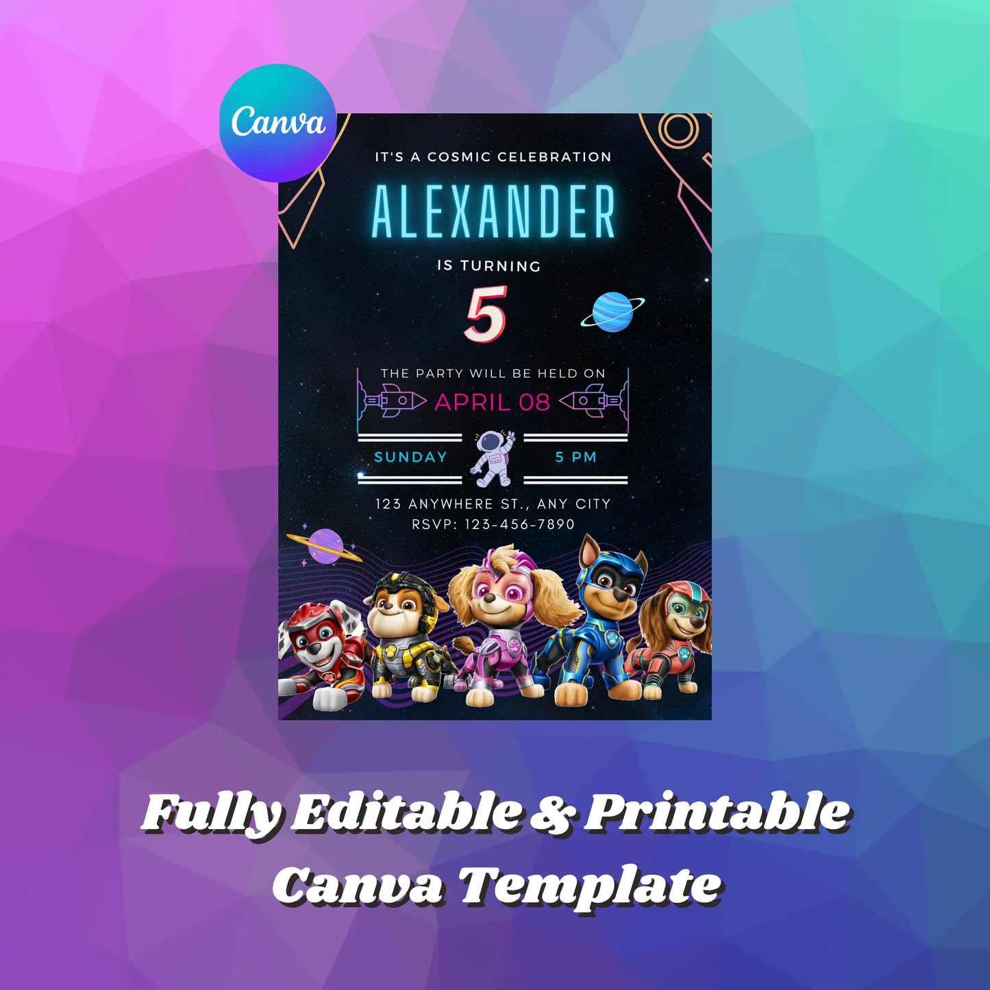 Paw Patrol Birthday Invitation Template - CreativeRino