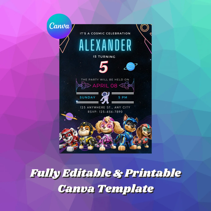 Paw Patrol Birthday Invitation Template - CreativeRino
